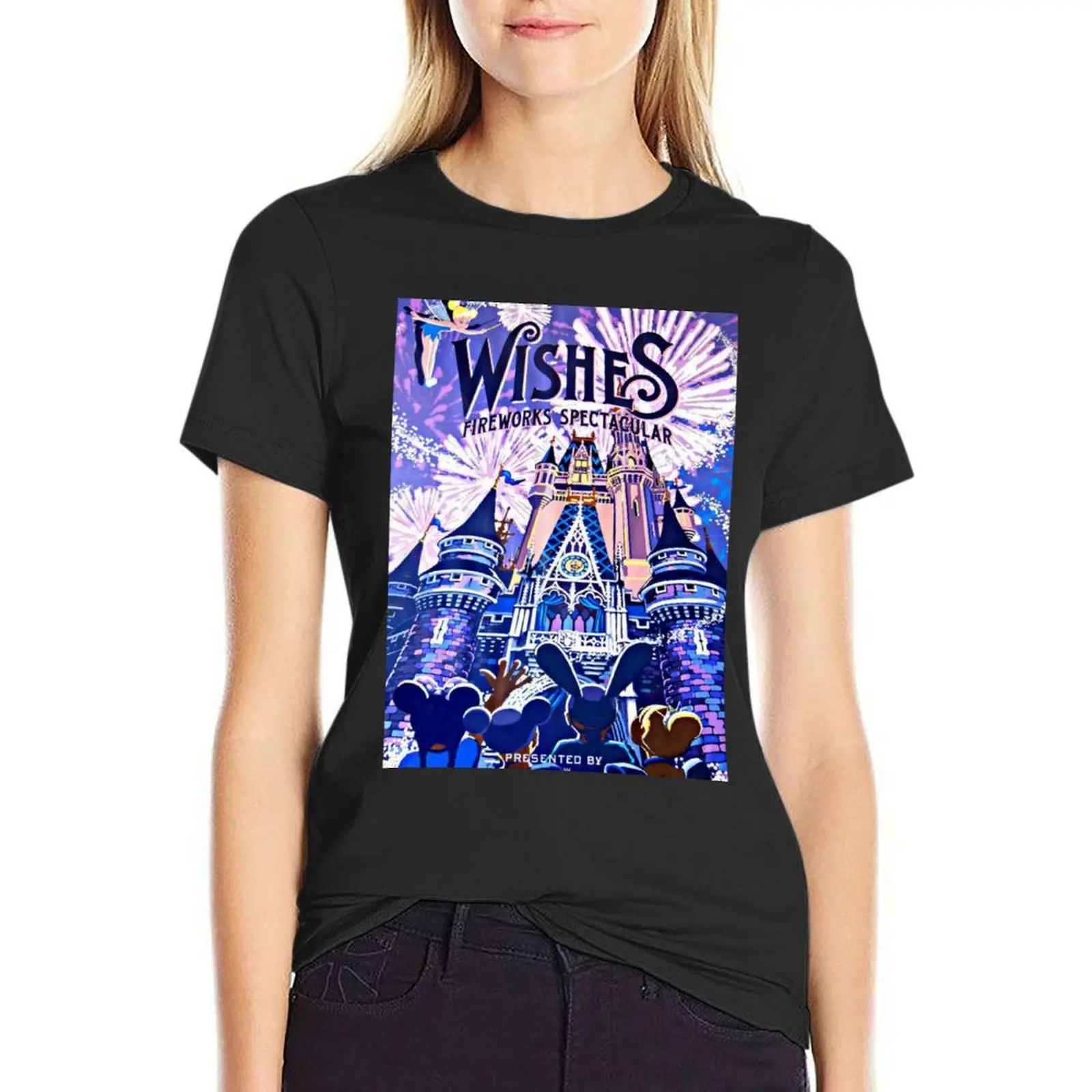 

Wishes! Nighttime Spectacular Poster T-Shirt cute tops anime clothes workout t shirts for Women