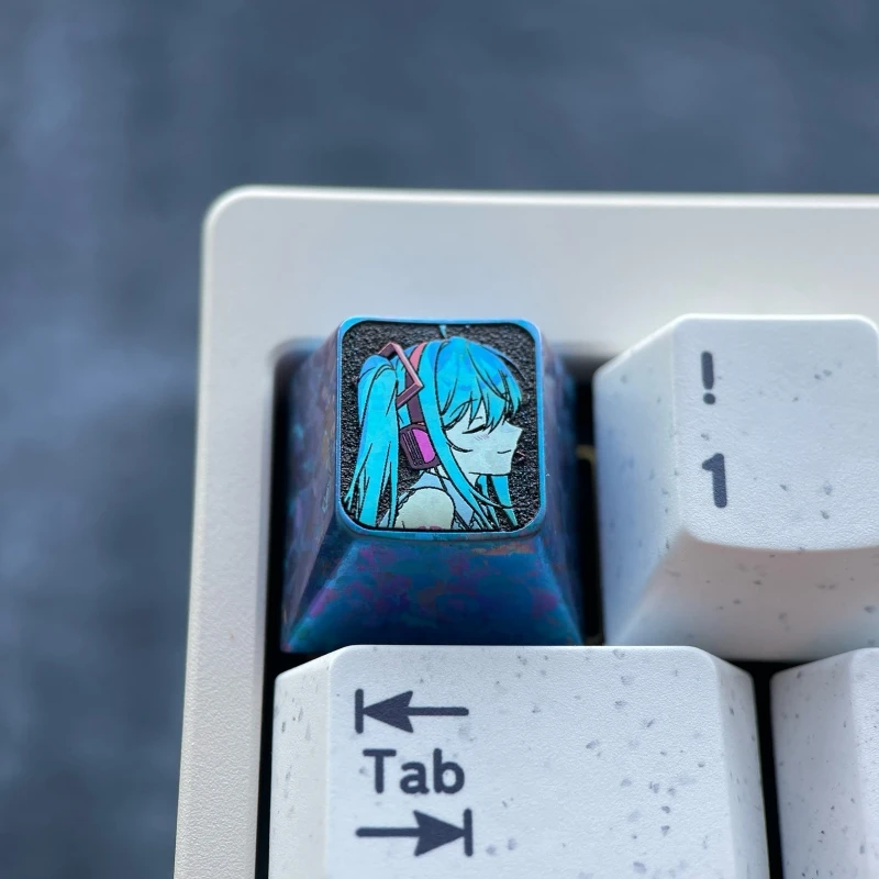 Titanium Alloy Keycap Initial Sound 9b Spot Metal Customized Keycap Anode Process Ice Crystal Color Original Factory Height