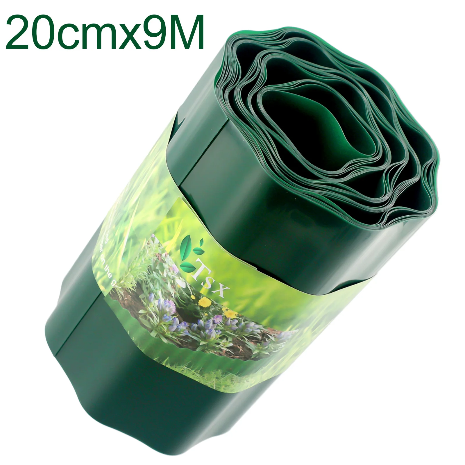 1pcs Plastic Garden Grass-Lawn Edge Border Fence Path Flexible Lawn Edging Border Fence 10cm*9M,15cm*9M,20cm*9M  Green