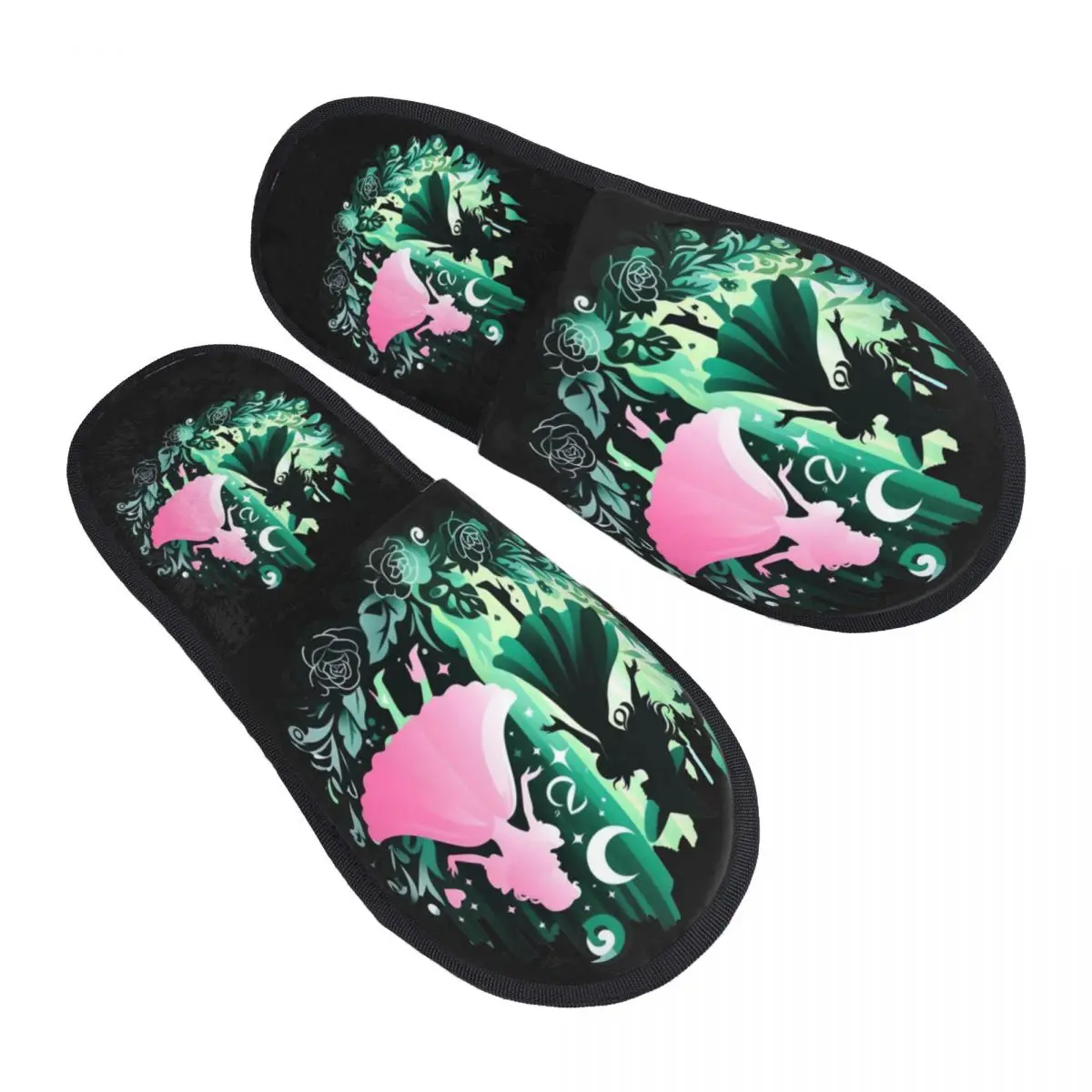 Custom W-Wicked The Musical Soft Memory Foam House Slippers Women Cozy Warm Anti-skid Sole Slipper