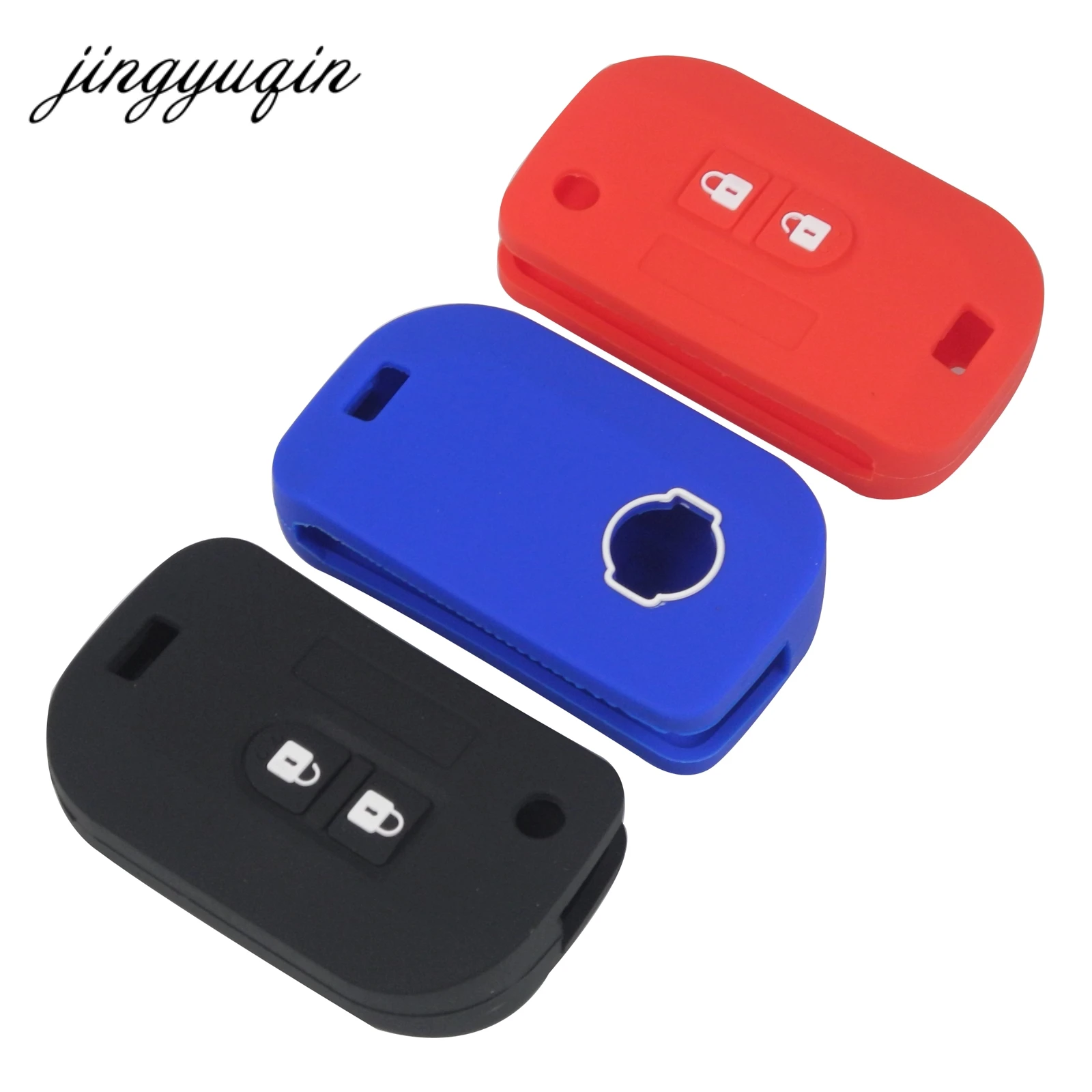 jingyuqin 30pcs Silicone Car Key Case for Nissan Qashqai primera Micra Navara Almera Note Sunny Modified Flip Foling Key Cover