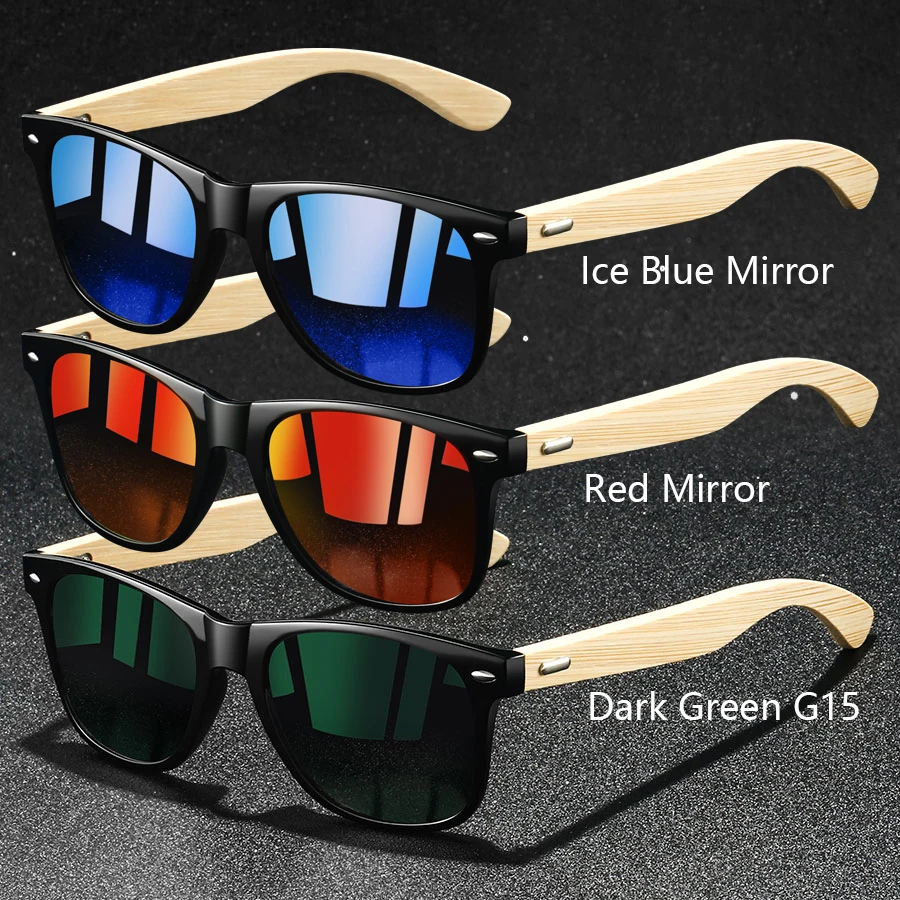 3er-Set Modische Vintage-Sonnenbrillen aus Bambusholz, Quadratisch, für Damen und Herren, Luxus-Designer-Sonnenbrillen zum Fahren und Angeln – Detail 15