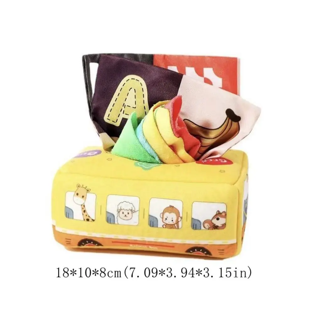 Montessori Tissue Box Toy Finger Exercise Soft and Tear-resistant Cloth Book Toy Non-Fading Cartoon Pattern Cloth Tissue Box