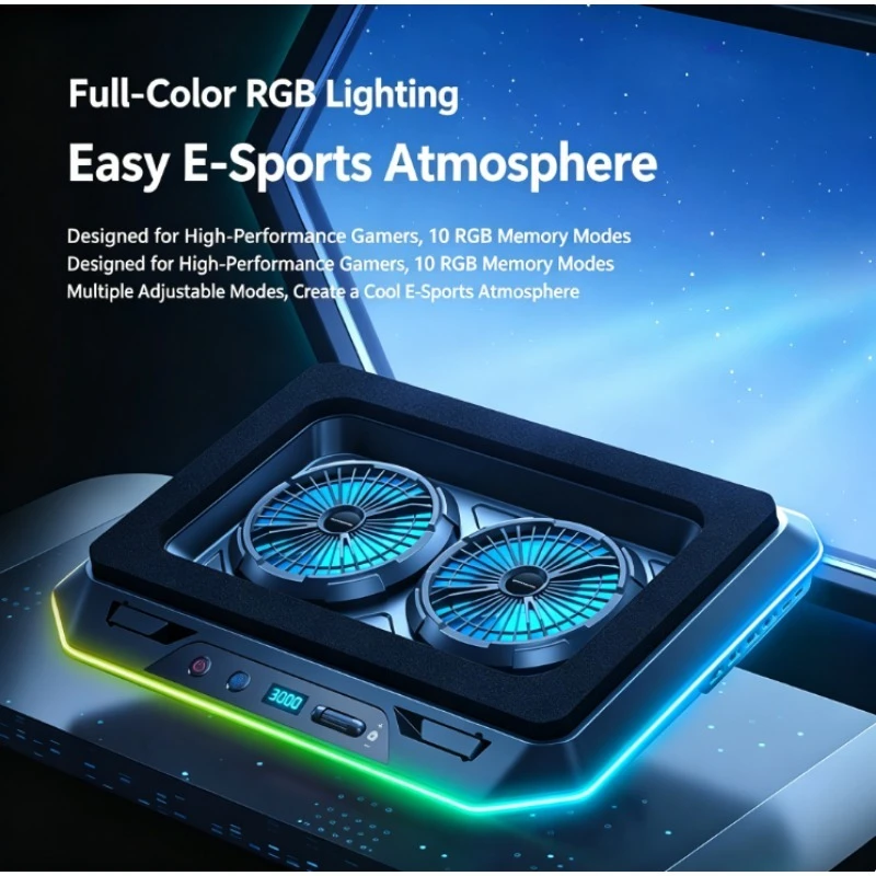 Forced Air Laptop Cooler Base Silent Air Cooling Stand For Gaming Notebook Efficient Heat Dissipation