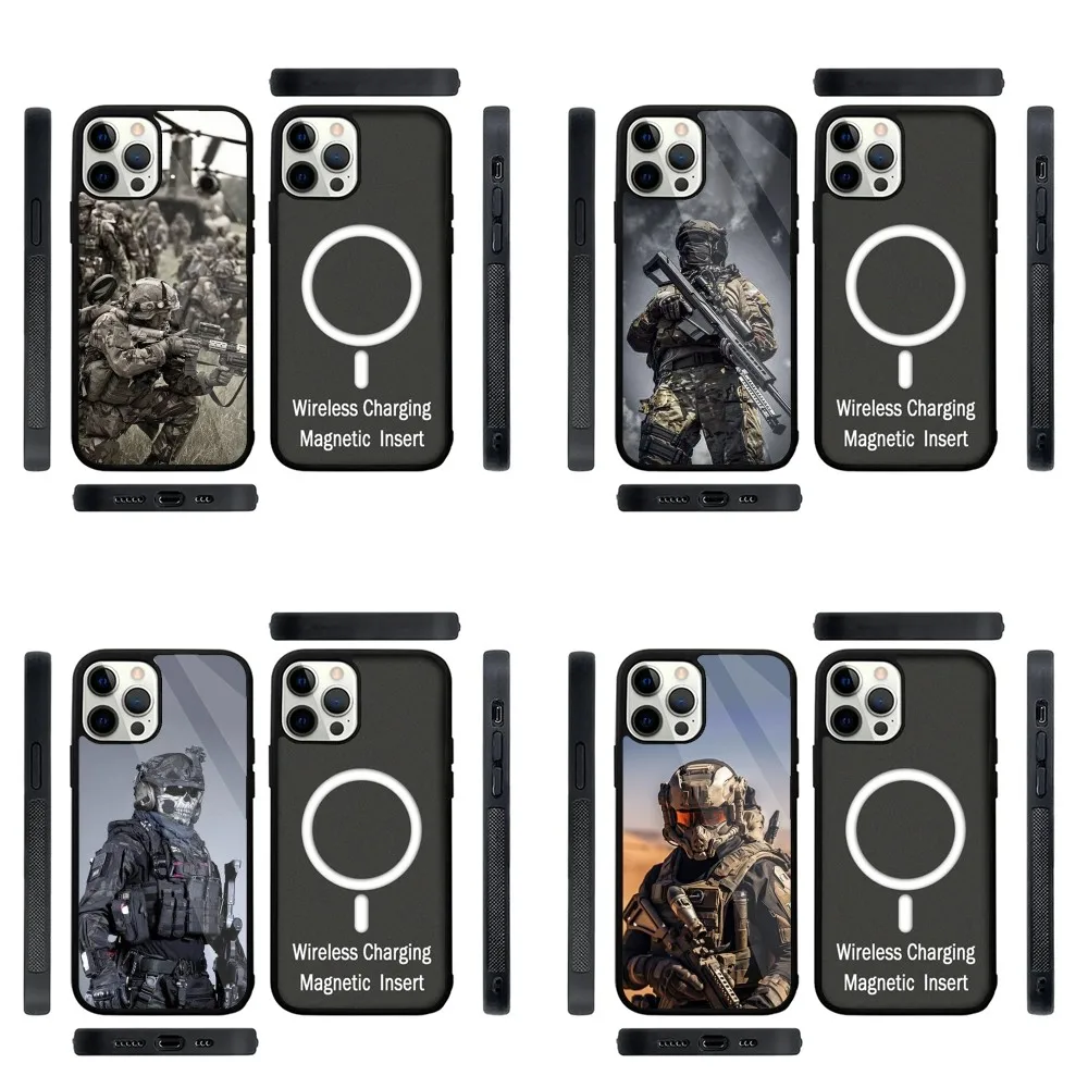 Army Special Forces  Phone Case Strong Magnetic For IPhone 15,14,13,Pro,Max,Plus,11,12,Mini For Magsafe Wireless Charging