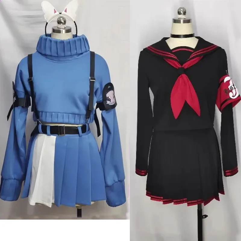 

Blue Anime Archive KAZEKURA MOE Cosplay Ichika Sailor Suit Costume Halloween NEW YEAR Party DRESS