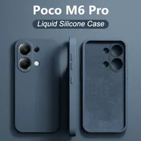 Poco M6 PocoM6 Pro Case Original Liquid Silicone Phone Case For Xiaomi Poco M6 M 6 Pro PocoM6 M6Pro Shockproof Back Cover