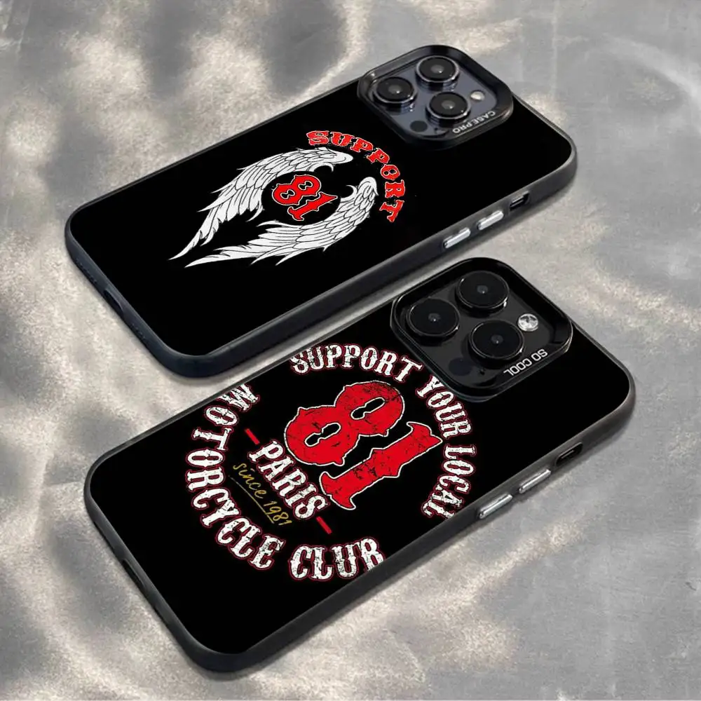

Hells Angels M-Motorcycle 81 Phone Case For iPhone 16,15,14,13,12,11,Mini,Pro,MAX,plus,Black Matte Shockproof Cover