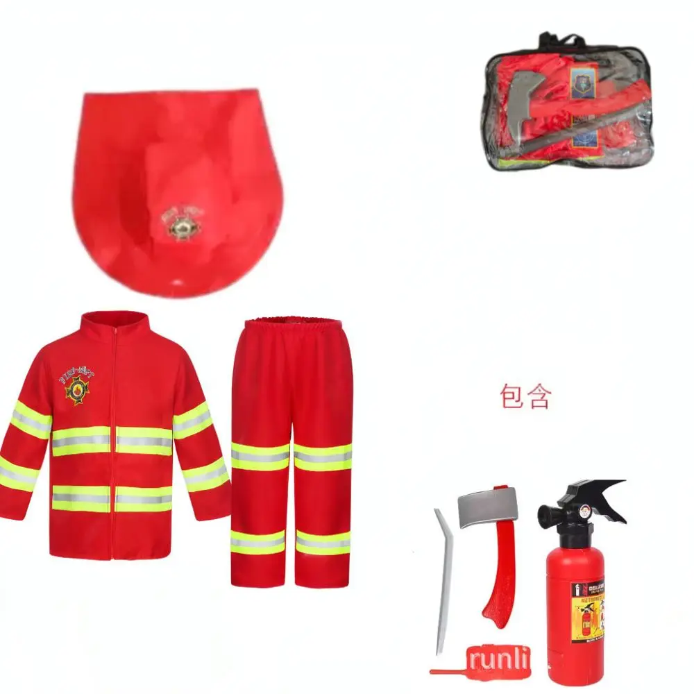 Kids Career Role Play Costume Firefighter Pilot Doctor Worker Uniform For Halloween Party Performance Cosplay Outfit