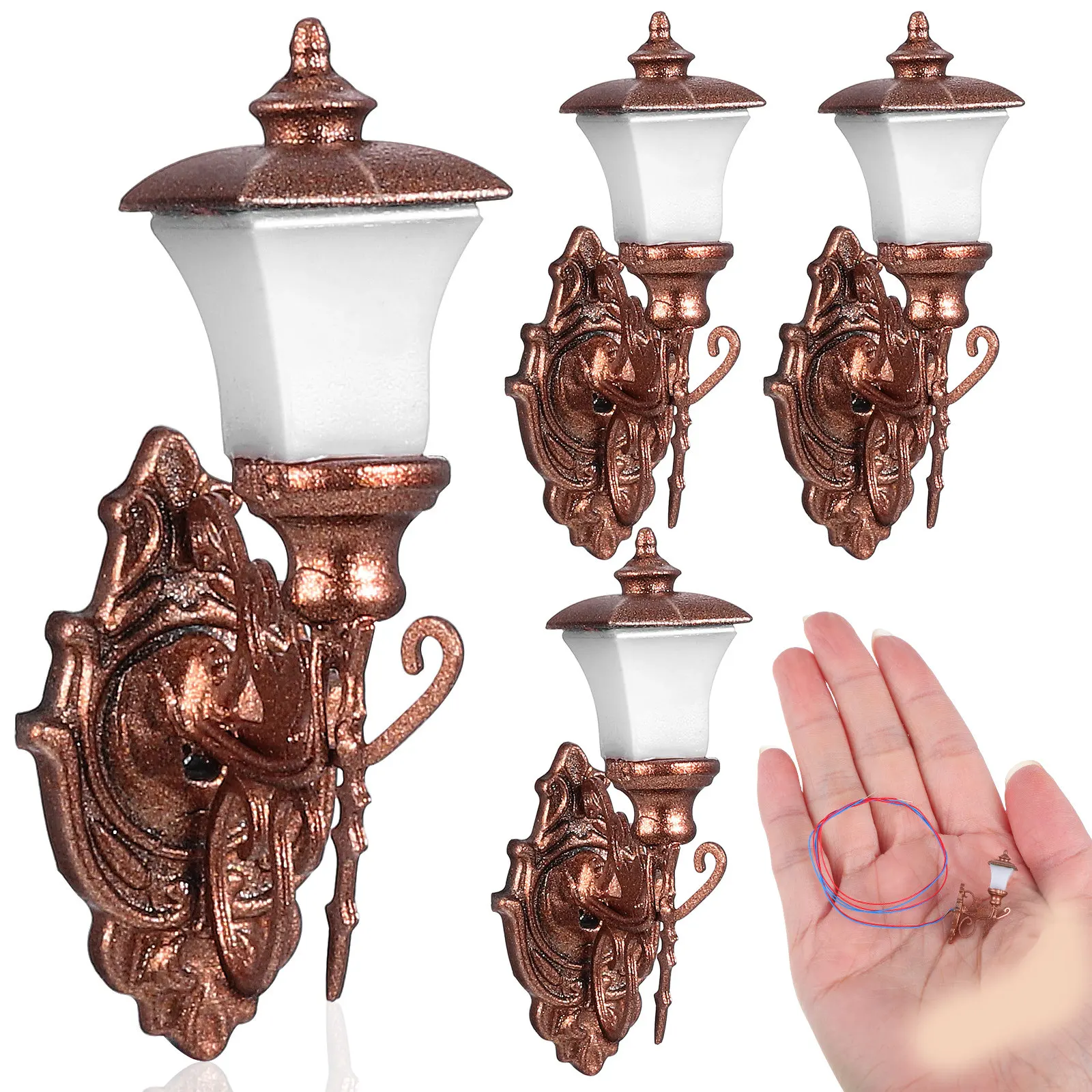 

4Pcs Mini Wall Lamps ABS Tiny Luminous Wall Lights Sand Table Decorative Lamp Mini Landscape Micro Landscaping Lamp Decor