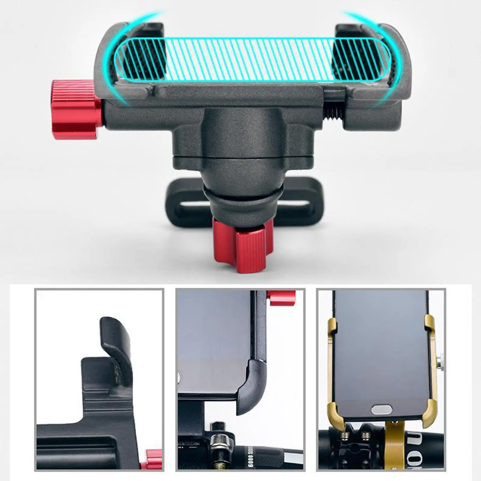 Scooter Aluminum Handlebar Phone Mount Holder, 360° Rotate, Strong And Durable