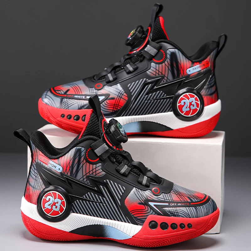 Children\'s Basketball Shoes Lightweight Shock-absorbing Flat Comfortable Outdoor Leisure Training Walking Shoes for Kids
