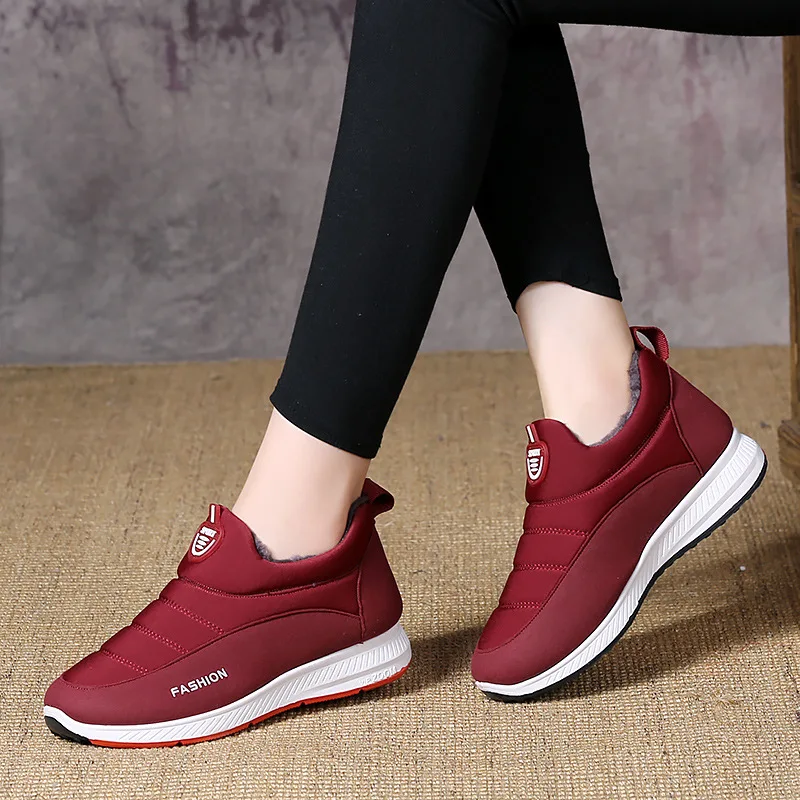 Winter Snow Booties Women Waterproof Flat Male Casual Winter Plush Warm Shoes Ankle Boots for Men Plus Size Couple Shoe Non-Slip