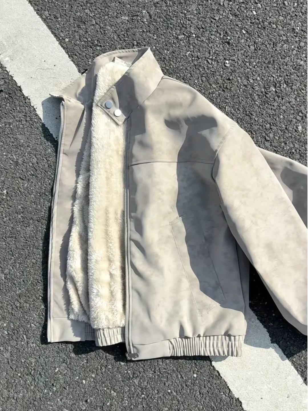 

American Dyed Leather Jaet Thiened Fce Baseball Biker Sle Winter Coat for Men ort Stand Collar Casual Outerwear