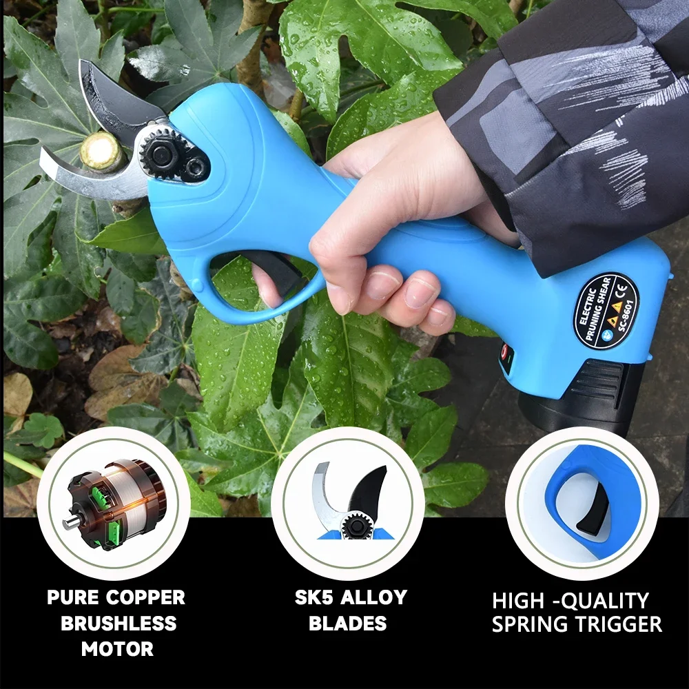 16.8V Cordless Pruner Lithium-ion Pruning Shear Efficient scissors Bonsai Electric Tree Branches  garden tools electric SC-8601