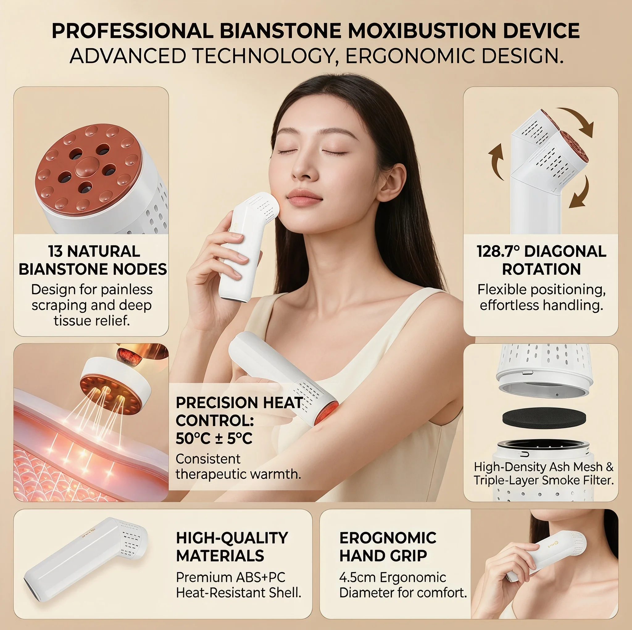 

Moxibustion Scraping Massager Guasha Jar Open Flame Warm Moxibustions Massager Multifunctional Handheld Moxibustion Spa Device