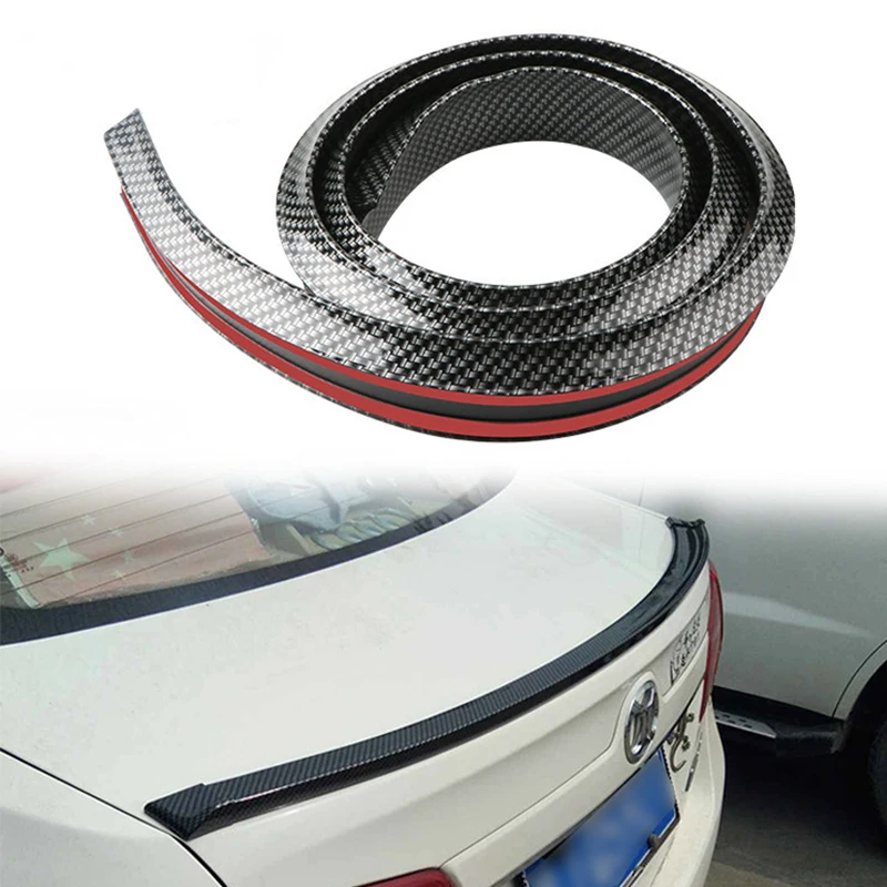 Spoiler de 1.5M para Coche, Estilo 5D, Fibra de Carbono, Negro Brillante, Spoiler DIY para Modificación de Accesorios de Coche