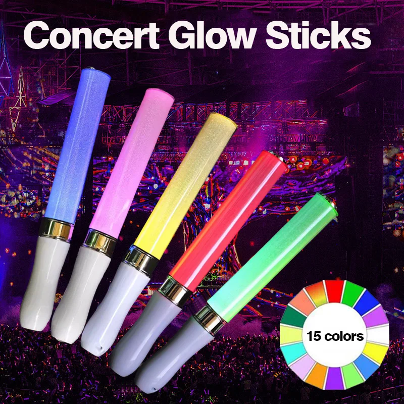 15 Colors Kpop Lightsticks Light Glow Sticks Luminous Rod Concert Glow Stick Glowing Materials for Idol Concert Birthday Party