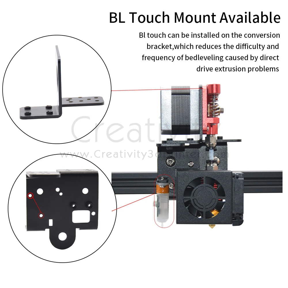 Kit de actualización de extrusora de controlador directo, soporte de conversión Ender 3, placa adaptadora para extrusora TITAN /MK8/Bowden/Voxelab