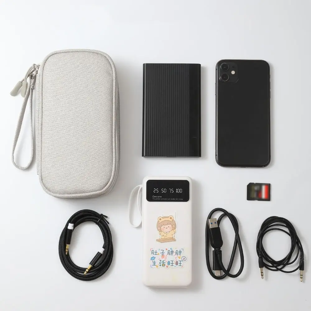 

Oxford Travel Cable Bag Multi-layer Waterproof Digital Storage Pouch Solid Color Electronic Accessory Storage Bag