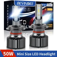 BEVINSEE H7 H1 Bombillas LED para faros H4 9004 9007 9008 Hi-Lo Beam H11 H3 HB3 9005 HB4 9006 880 881 Faros antiniebla LED 50W 6000LM 12V