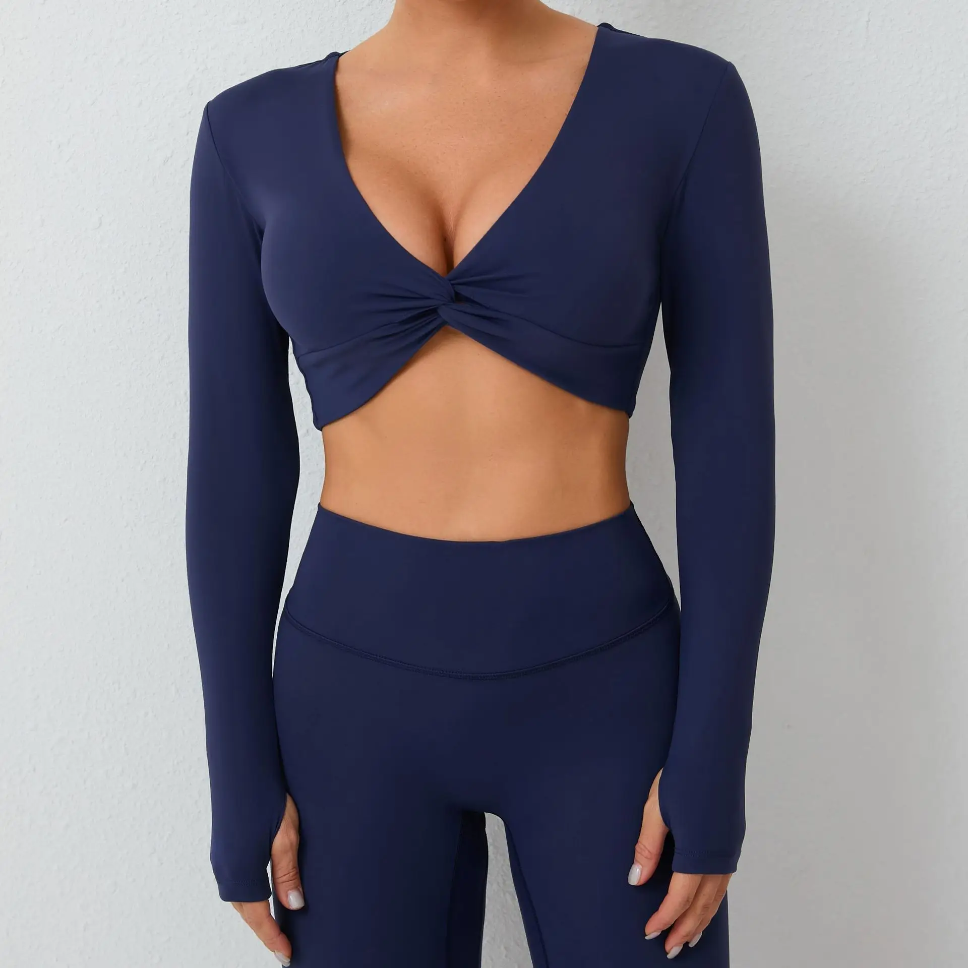 Gym Clothes Women Yoga Shirts Crop Top Long Sleeves Shirts Outdoors Sports Running Training Women's Top Push Up Workout T-Shirt