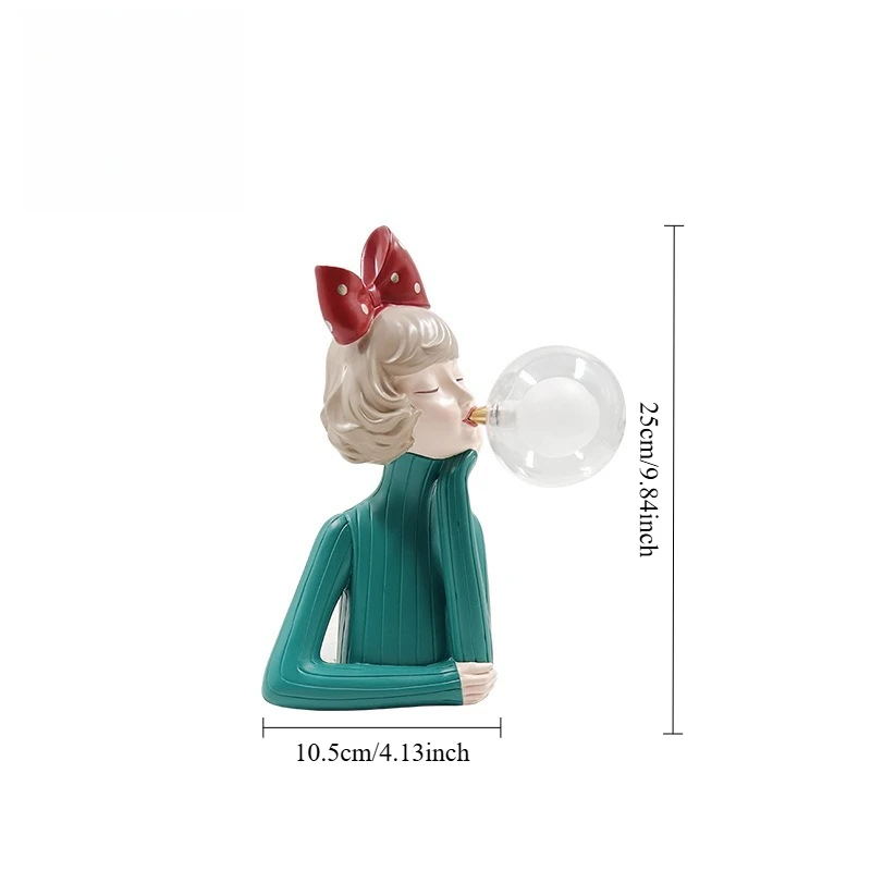 Cartoon Bubble Girl Nachtlicht Statue Skulptur Nordische Nachttischfiguren Heimdeko Atmosphärenlampe Kreatives Geschenk für Zimmer – Detail 15
