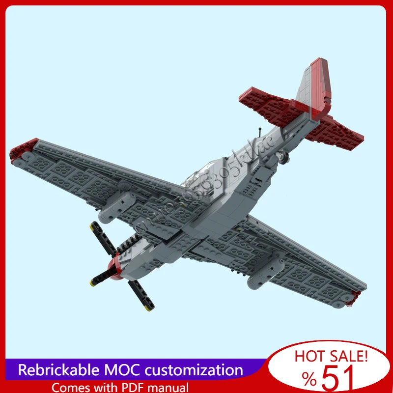 789 pçs P-51D único assento lutador jato aeronaves modelo moc blocos de construção tijolo diy montagem criativa brinquedo para crianças presente natal