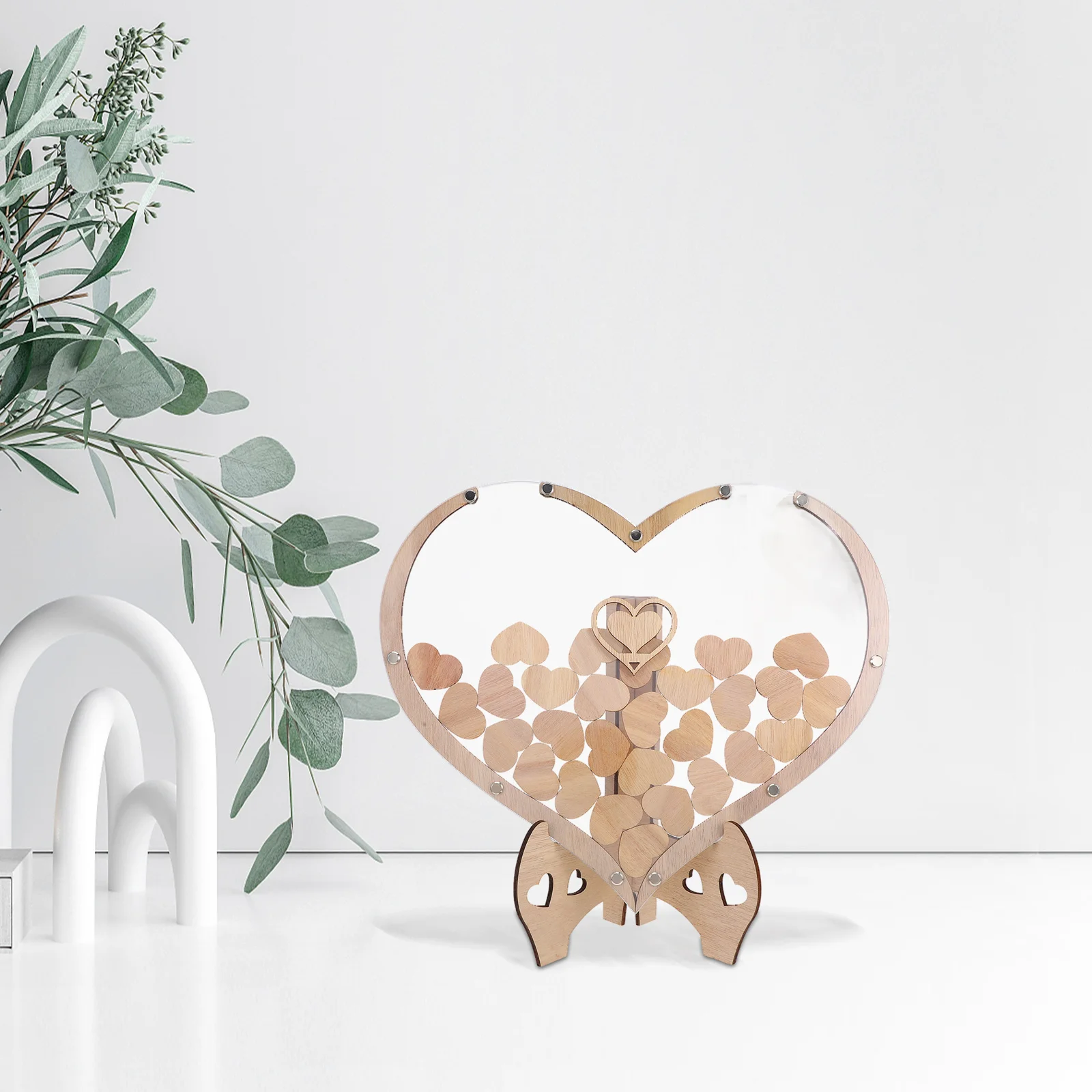 

1 Set Wooden Heart Guest Book For Weddings Table Decor Sign In Book Rustic Wedding Decor Guestbook Frame Heart Shaped Message