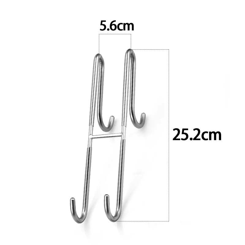 2 Pack 25cm 9.8'' Double S-Shaped Door Hook Metal Hanging Rack Bathroom Frameless Glass Shower Hangers Towels Living Room Hats