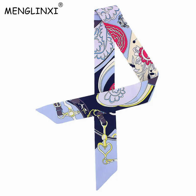 New Design Belt Chain Scarf Print Women Silk Scarf Luxury Brand Handle Bag Ribbons Fashion Head Scarf Small Long Scarves C17