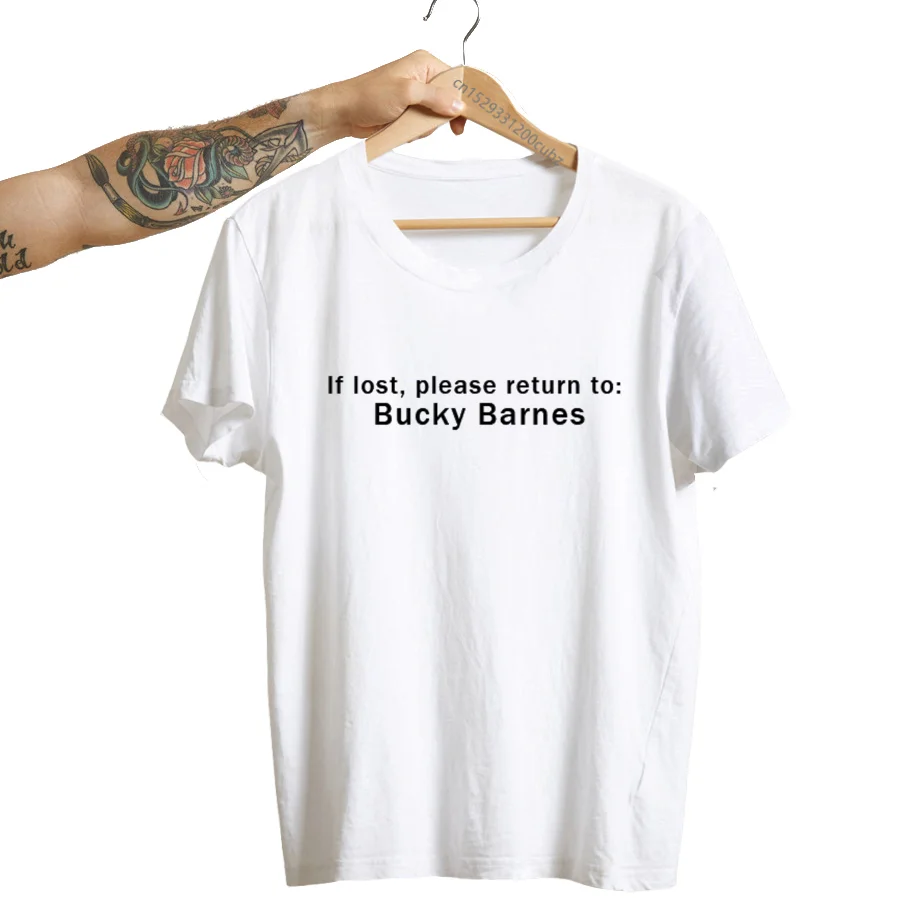 If Lost Please Return To Bucky Barnes T Shirts Women Harajuku Summmer Short Sleeve T Shirt Woman Tee Shirt Oversize Tops