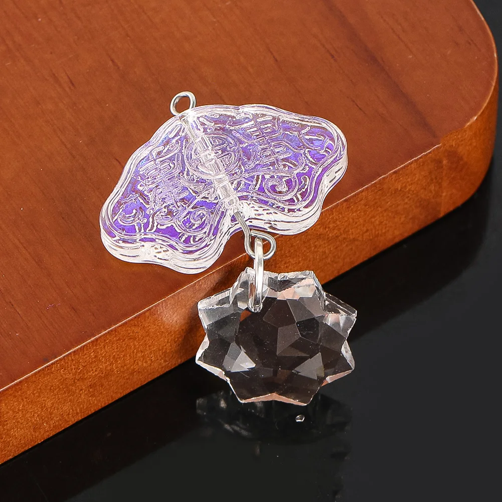 2PCS 45mm Transparent Eight-pointed Star Crystal Pendant Symbolism Auspicious Rainbow Making Home Furnishings Hanging Ornament