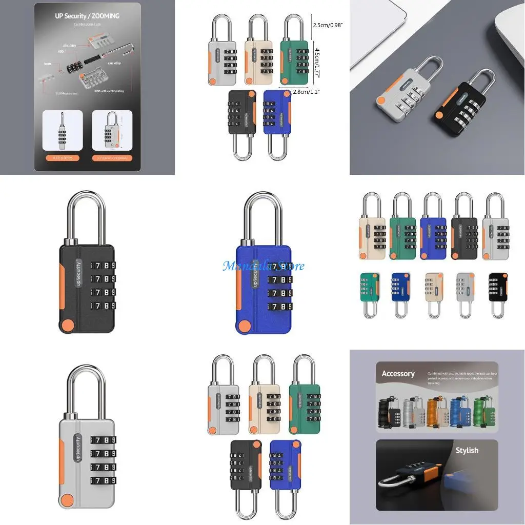 

U2JC Всепогодные навесные замки 4-значный замок с паролем Портативный замок безопасности для багажа