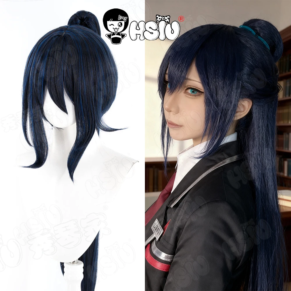 

Hong Lu Cosplay Wig HSIU 80Cm black and blue long hair Synthetic Wig+Wig cap GAME Limbus Company Hong Lu cosplay