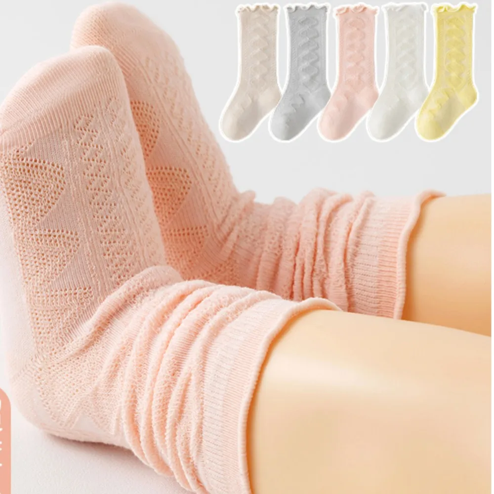 Baby socks summer thin mesh medium thigh-high socks newborn baby cotton mosquito-proof sock breathable children's pile socks