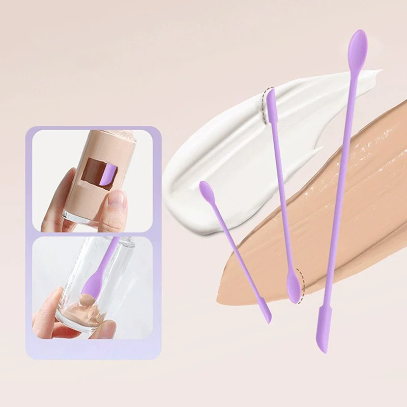 ● 3Pcs Silikon Spachtel Set Doppel-Headed Schaber Kosmetische Marmelade Creme Tiefe Flasche Mini Spa Spatel Verlängert Kleine Spitze spa MakeupTool