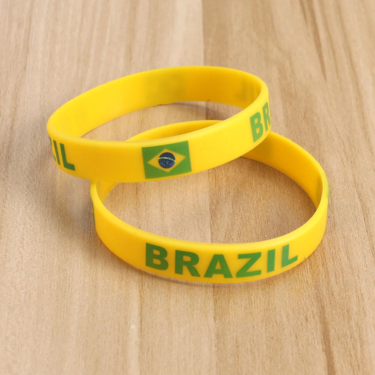

6 pcs Silicone Wristbands Durable Soft Country Flag Bracelet Outdoor Sports Essential One Size Fits Most Cheer
