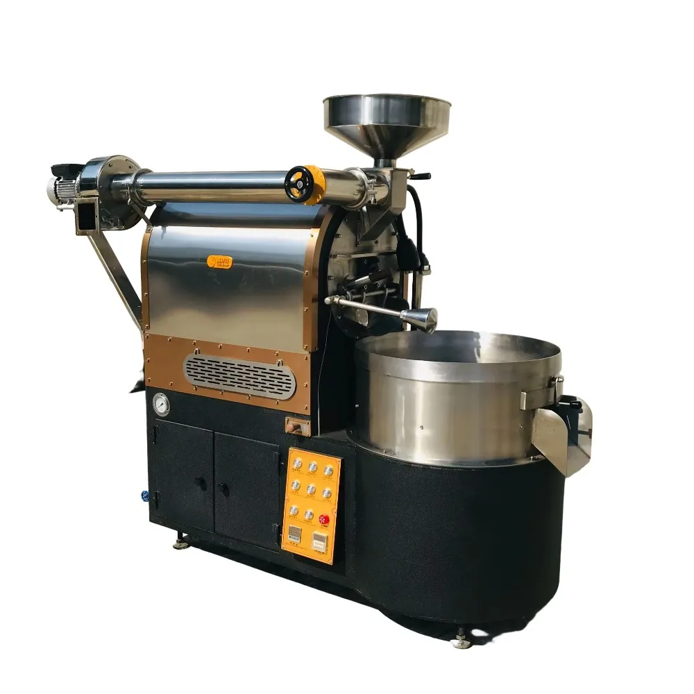 0.2-1.2kg Gas Coffee Roaster – Commercial Direct Flame, 304 Stainless Steel Drum, for Micro Roastery & Cafe Roasting