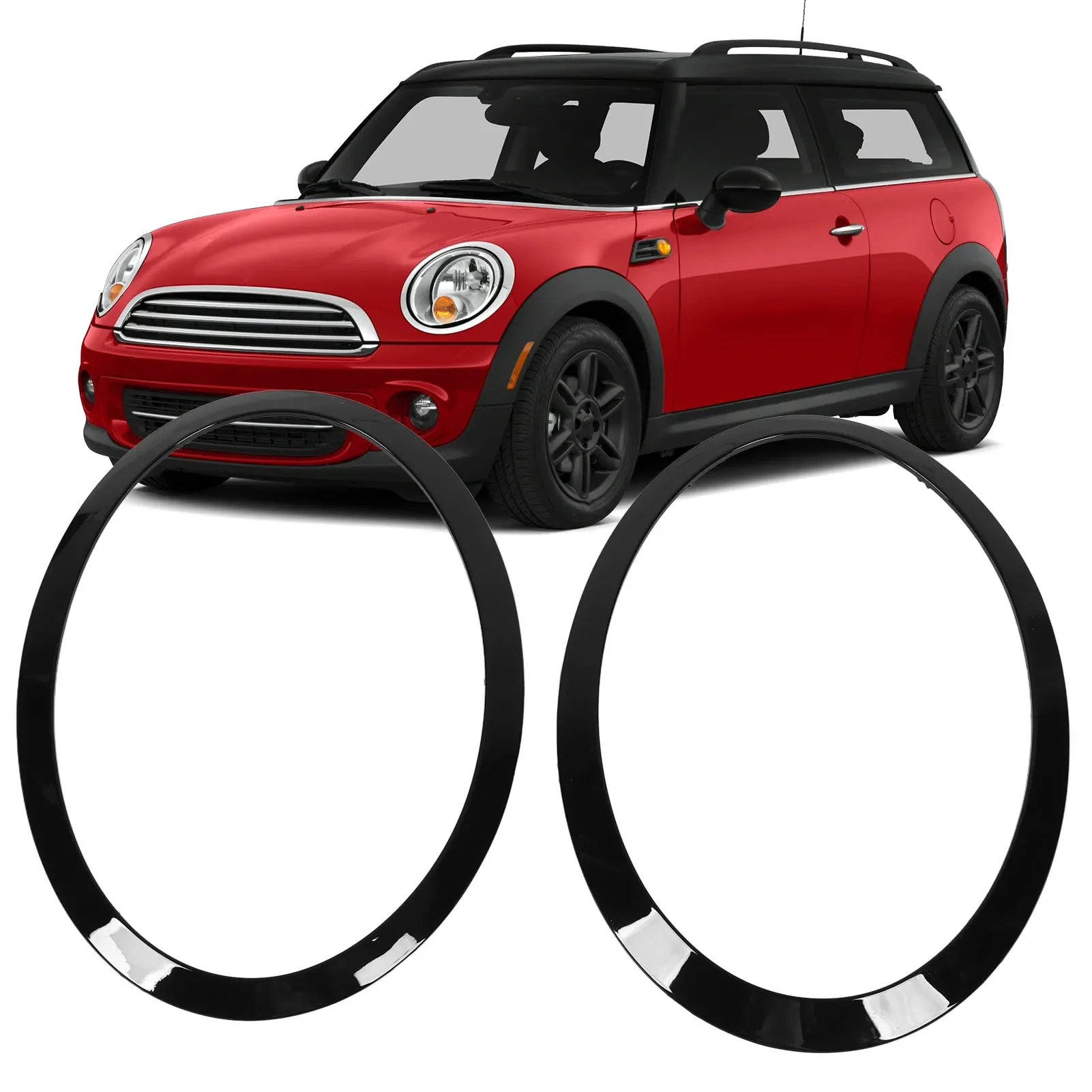 

1 пара отделочных колец для фар, 51137300631 блестящее черное отделочное кольцо, замена для медного 5-дверного хэтчбека