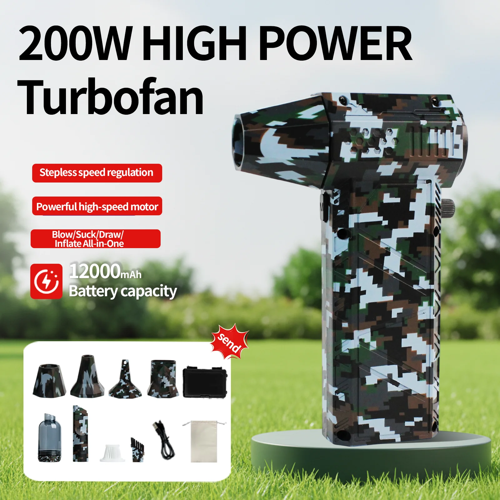 X16 強力ファン 200000RPM パワフルエアブロワー X9 バキュームダストクリーナー Type-C 充電式 強風 53m/s X11 ターボジェットブロワー