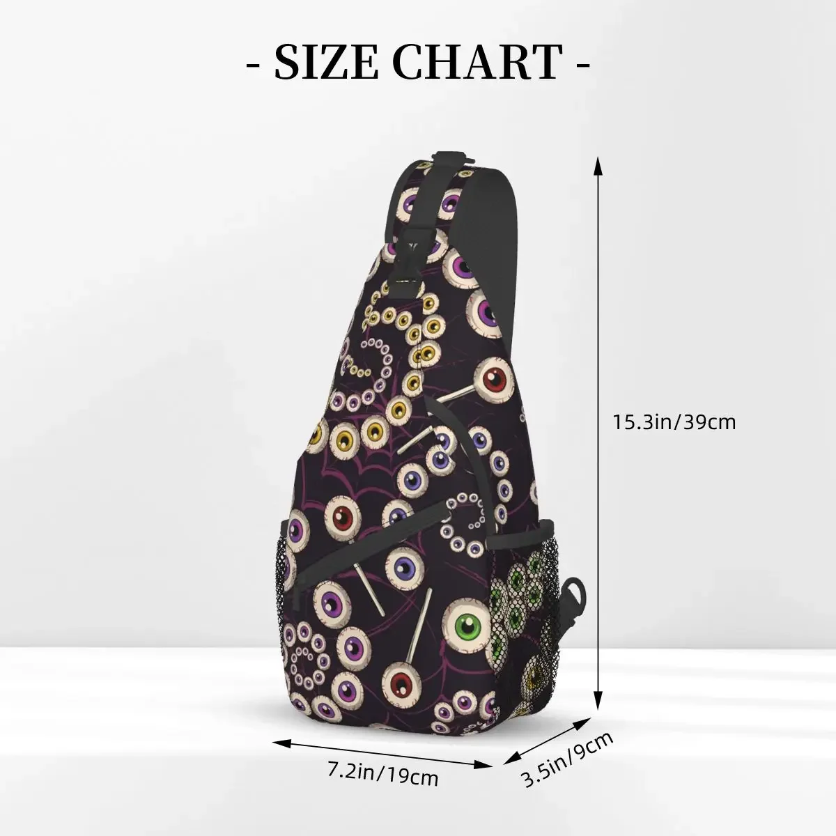 Psychedelic Pattern Crossbody Bag Sports Eyeballs Web Fractal Ornament Chest Bag Unisex Man Shoulder Backpacks