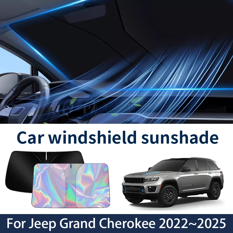 

Front Windshield Sunshade For Jeep Grand Cherokee 2022~2025 2024 2023 Car Sun Visor Heat Insulation Summer Cooling Accessories