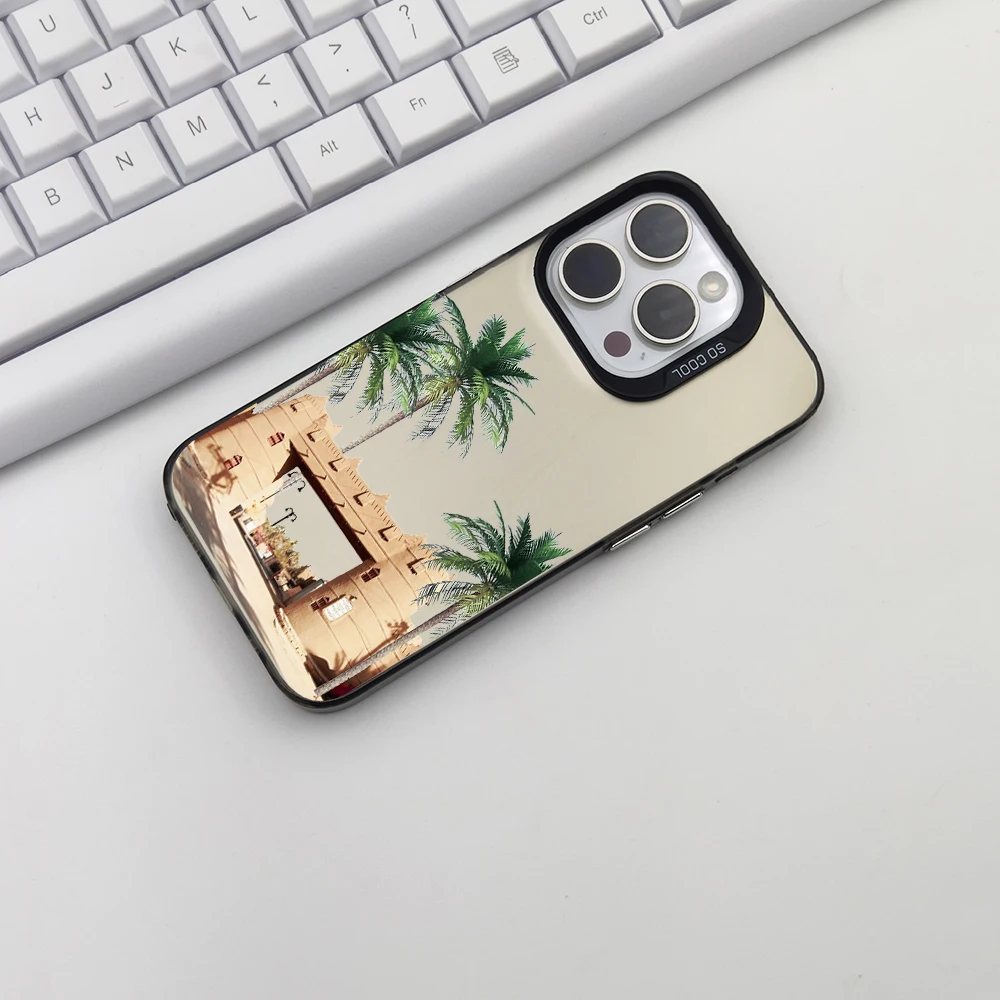 الفاخرة المملكة العربية السعودية شجرة جوز الهند جراب هاتف آيفون 12 13 14 15 برو ماكس 11 16 زائد 17 برو الهواء غطاء الهاتف Fundas