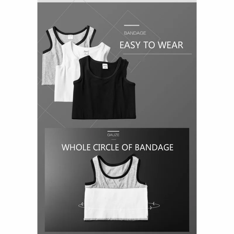 READY STOCK Bandage Chest Binder Breathable Pullover Breast Binder Corset Plus Size Binder Bra Sports Bra Super Flat