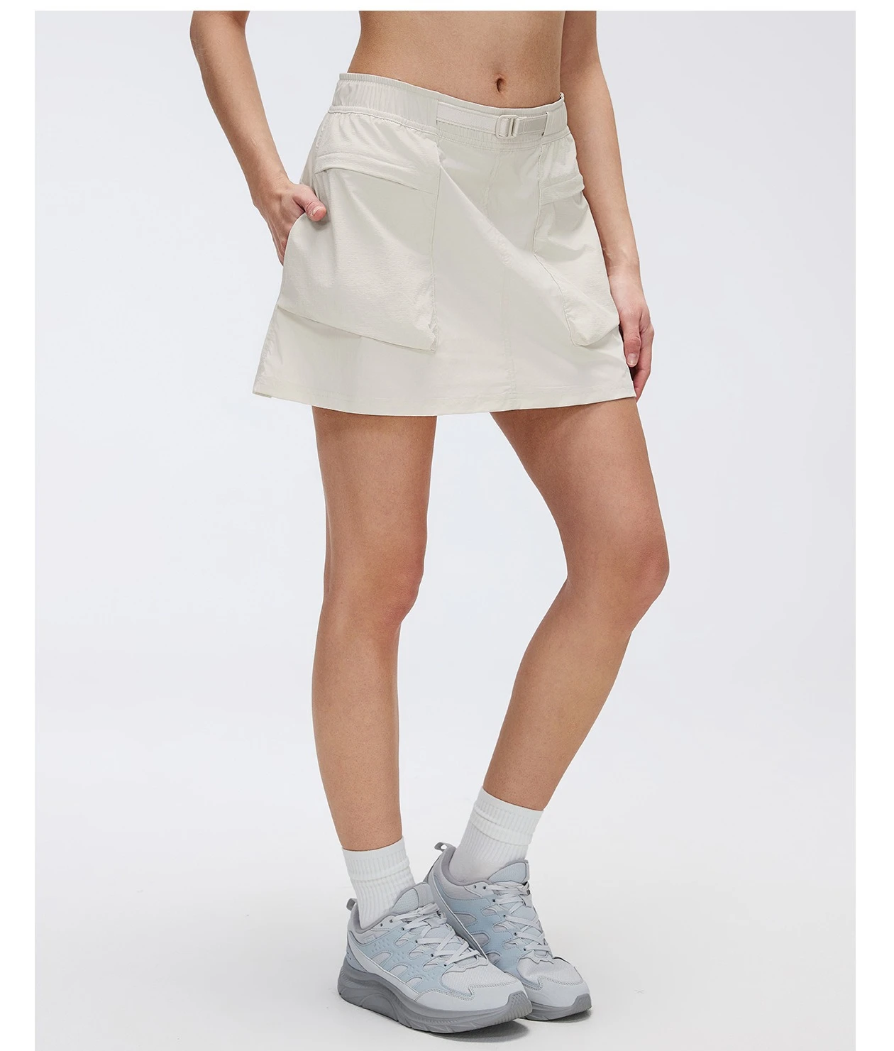 

Summer Casual Half Skirt High Waisted Workwear Short Skirt with Lining Anti Glare Sports Short Skirt for Women