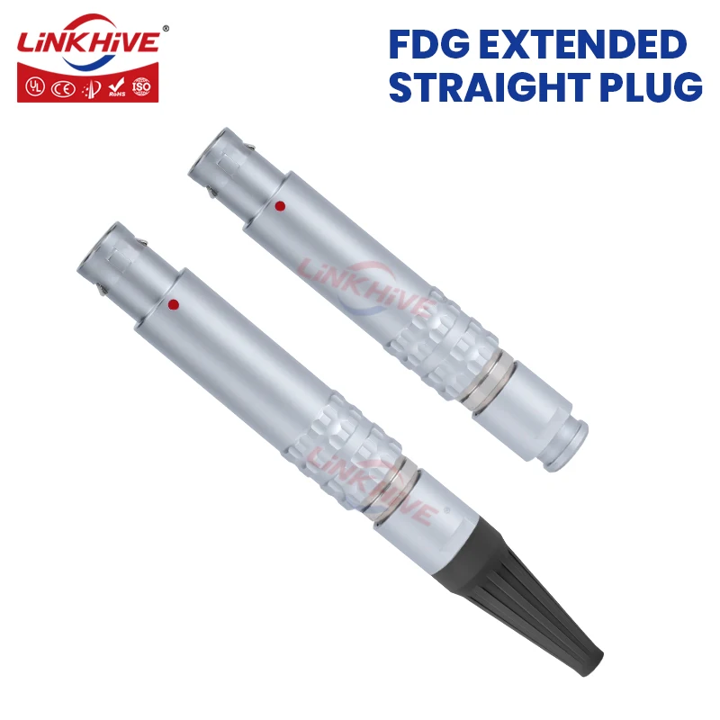 Extended Push-pull Connector Compatible with LEMO FDG Circular Male Plug 1B 2B 2 3 4 5 6 7 8 10 12 14 16 18 19 26 32 Pin
