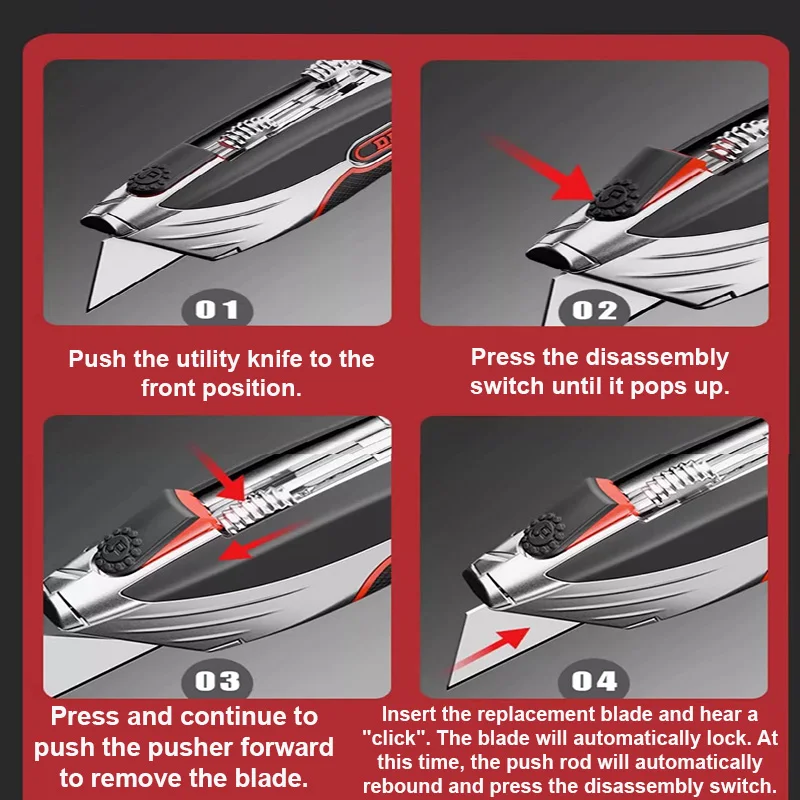 Multifunction Utility knife T Shape OX Horn Double Cutterheads Professional Cutters Heavy Duty Folding Cable Stripping Supplies