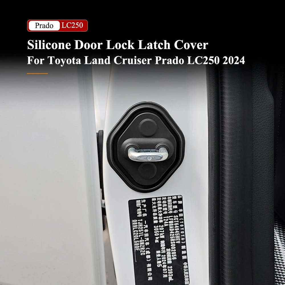 

Для Toyota Land Cruiser 250 Prado LC250 2024, силиконовая крышка дверного замка, внешние обновленные аксессуары, хромированная настройка