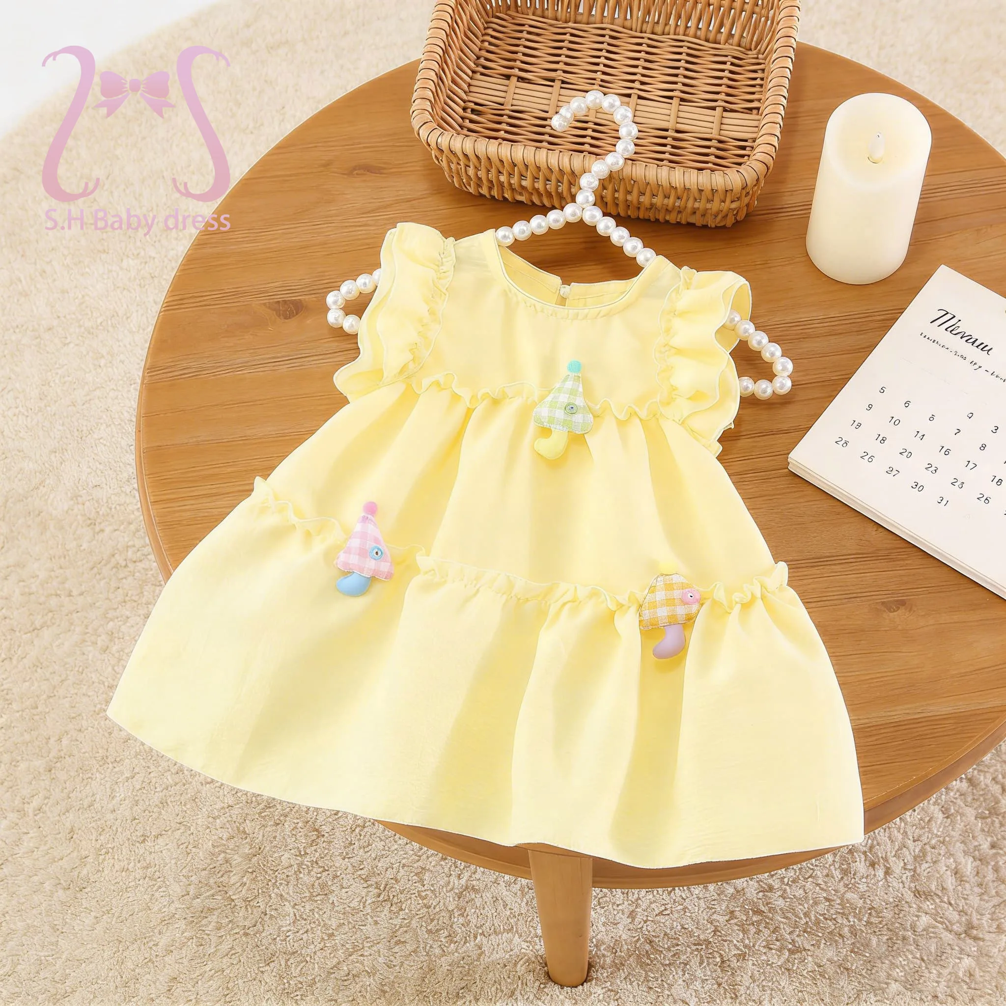 

Милое мягкое платье для новорожденных, милые красочные платья с грибами, модная детская летняя одежда без рукавов, детский костюм для малышей 0-4 лет